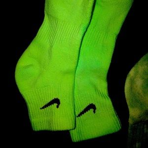 Neon green Nike socks